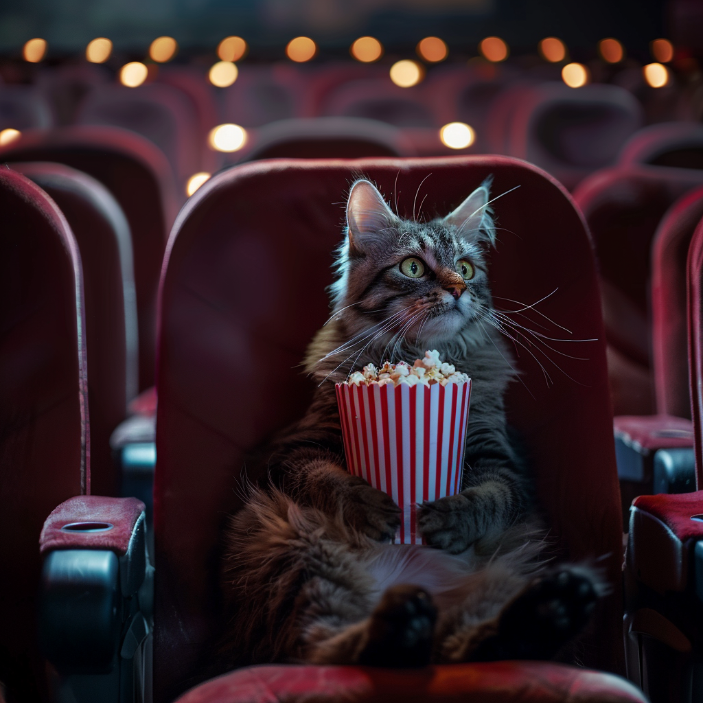 Cat watching a movie