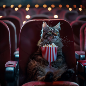 Cat watching a movie